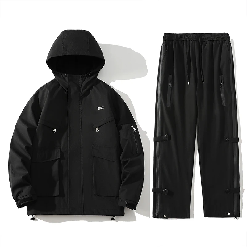 

American Sle Outdoor Climbing Sportswear Set for Men Waterproof Jaet And Pants Long Sve Leisure Suit for Autumn