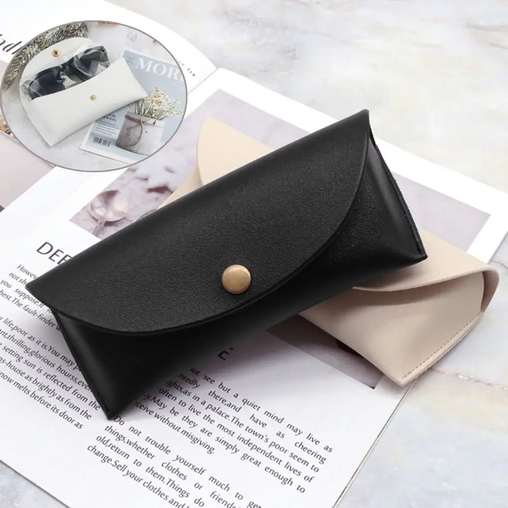 1PC Leather Eye Glasses Case Solid Color Leather Glasses Box All-match High-end Leather Sunglasses Myopia Glasses Boxs Glass Bag