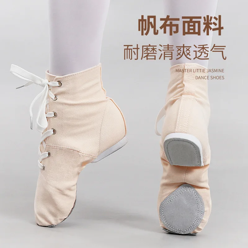 High top canvas jazz dance shoes, adult yoga shoes, female ballet, children's dance shoes, wholesale for foreign trade