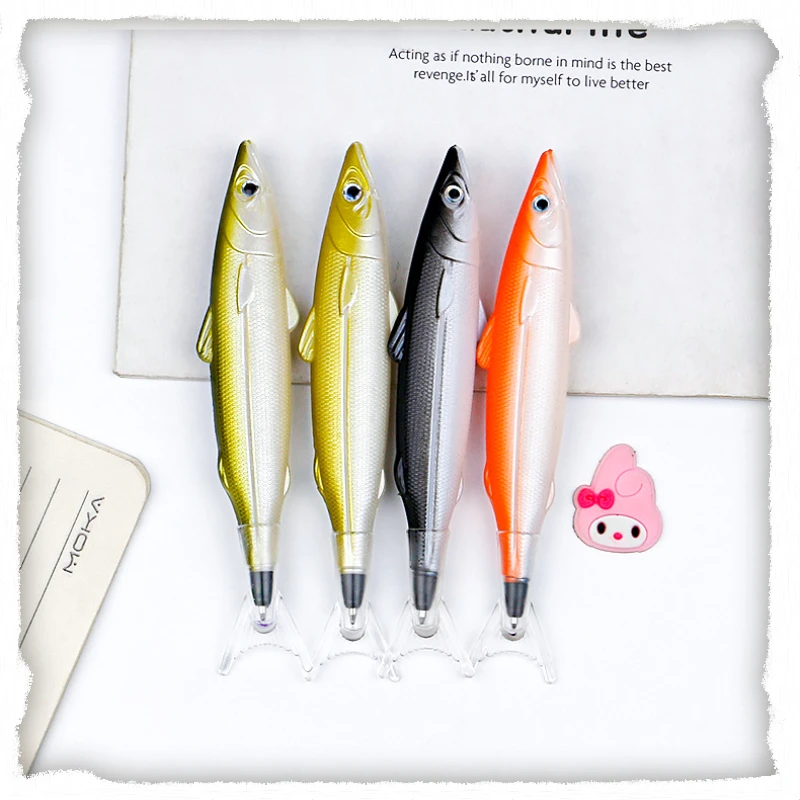 15 Pcs Simulation Fish Ballpoint Pen Lovely Salted Fish Fishing Black Student Stationery Novelty Wholesale Cute School Supplies