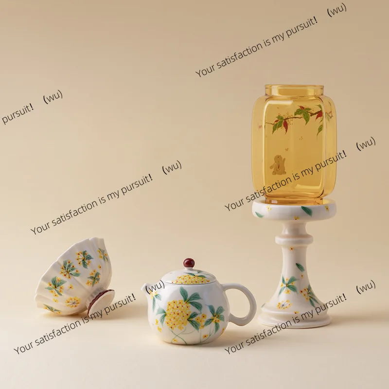 tea-talk-high-value-antique-glass-candle-holder-hand-painted-osmanthus-household-ceramics-chinese-style-ornament-ambient-light
