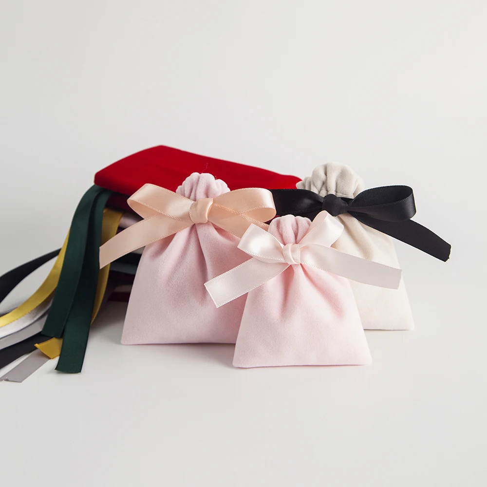 10Lot 7x9cm Black Ribbon Drawstring Dust Ring Earrings Jewelry Pouches Wedding Travel Party Gift Organizer Storage Small Bags