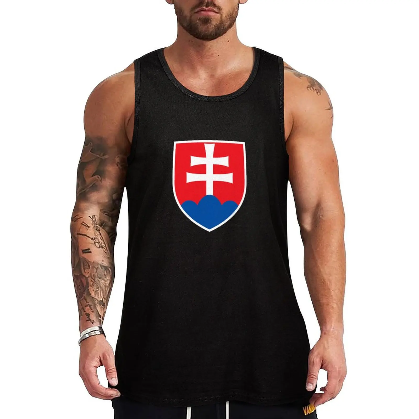 Slovakia Coat of Arms Tank Top Athletic Muscle Tank Top Workout Sleeveless Training
