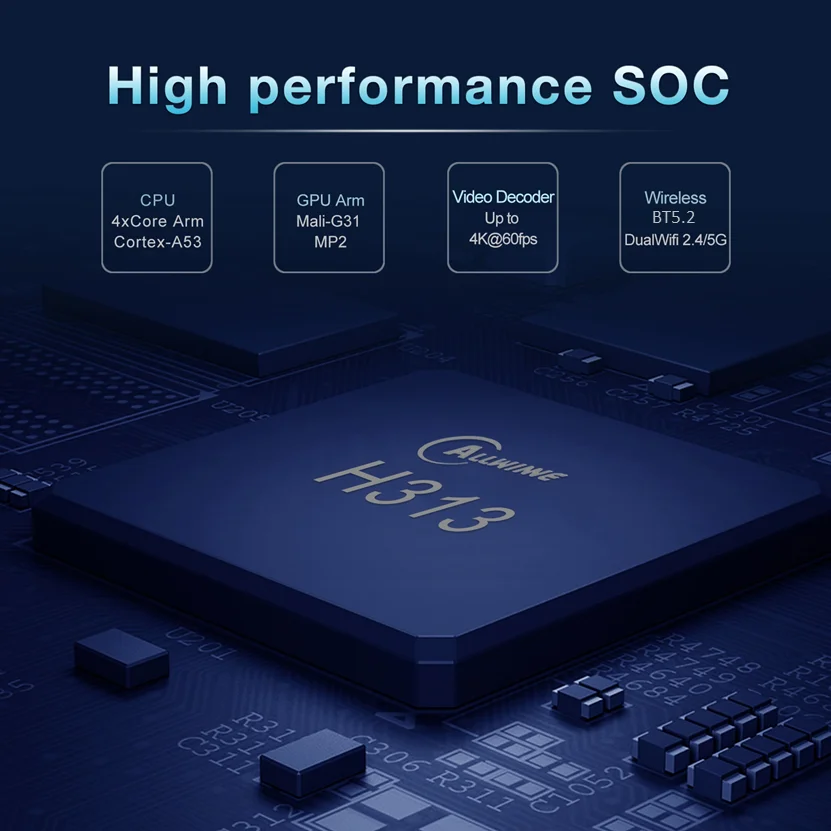 ATV Q1 H313 Quad Core Dual Wifi  AndroidTV 11 TV Box 8GB 16GB 2.4G / 5G BT5.2  Set Top Box Media Player