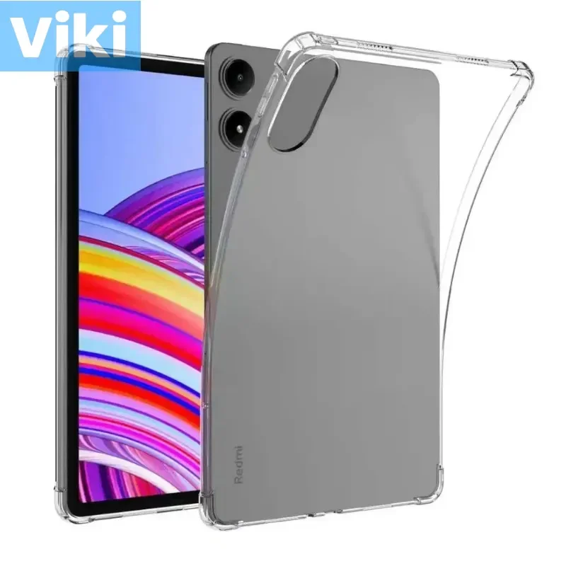 

Прозрачный чехол для Xiaomi Redmi Pad Pro 12,1 дюйма 2024 HD, ультратонкий прозрачный мягкий чехол из ТПУ, защитная подушка безопасности, противоударный чехол