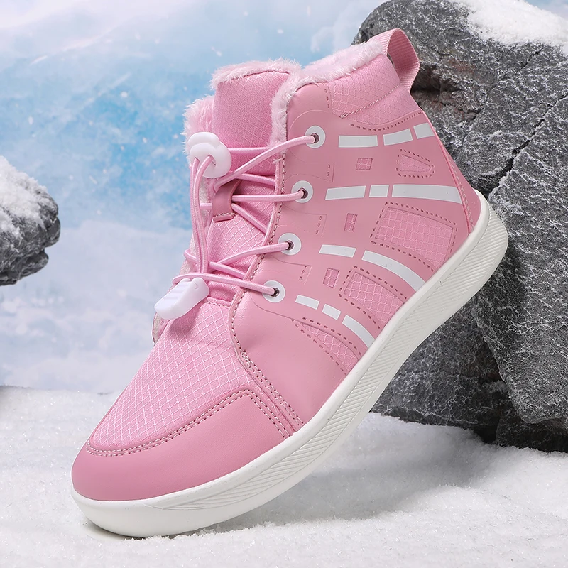 Sepatu Sneaker Anak Perempuan Musim Dingin Baru Sepatu Katun Anak-anak Sepatu Mewah Melebar Sepatu Mewah Hangat Kasual Sepatu Olahraga untuk Anak Perempuan