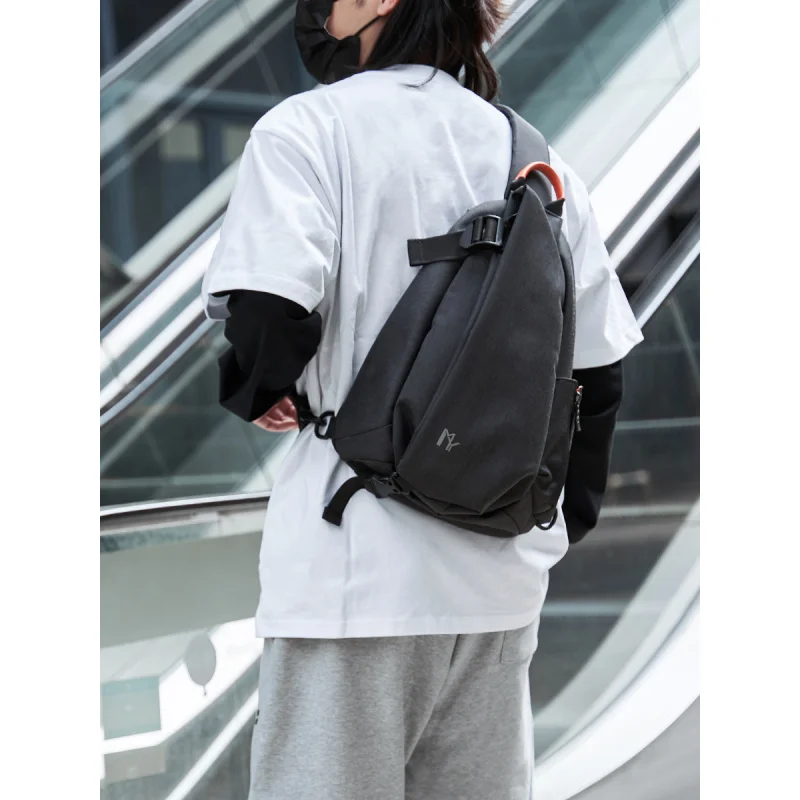Korean Style Trendy Chest Bag Men, Large Capacity Crossbody Bag,-Resistant Oxford Cloth Men's Casual Backpack