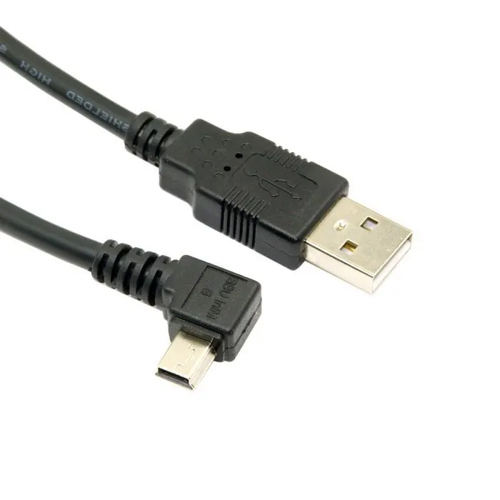 CYDZ Mini USB Тип B 5pin папа левый Угловой 90 градусов к USB 2,0 папа Дата-кабель 6 футов