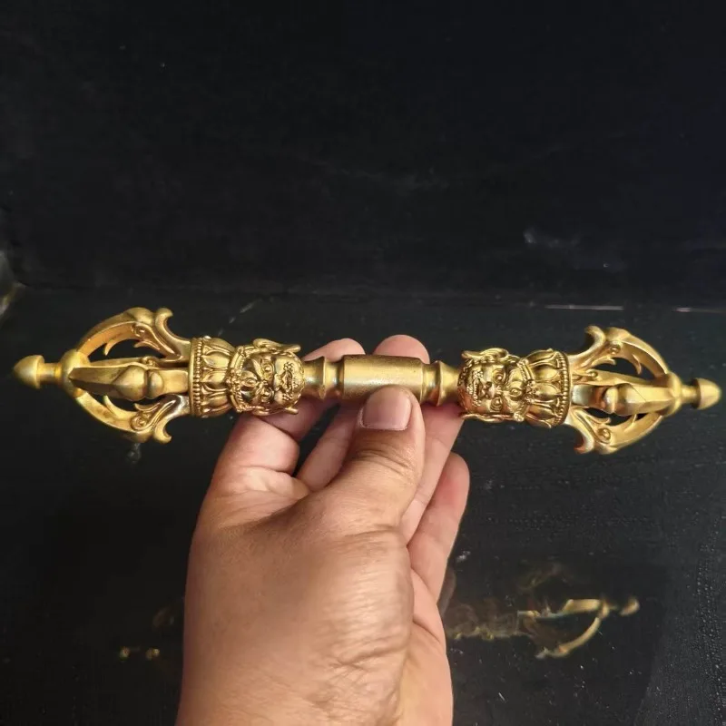 Brass Vajra Pestle Dharmic Artifact, Demon Suppression Pestle Handlebar, Tibetan Filth Vajra Pestle
