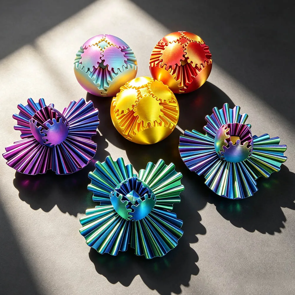 Creative 3D Printed Gear Ball Spin Stress Relief Puzzle Toy Christmas Gift for Adults Board Game