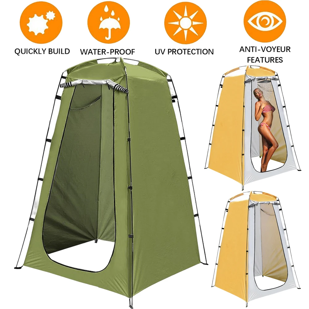 Portable Privacy Shower Tent Simple Bath Cover Outdoor Waterproof Changing Room Shelter for Camping Hiking Beach Toilet Shower