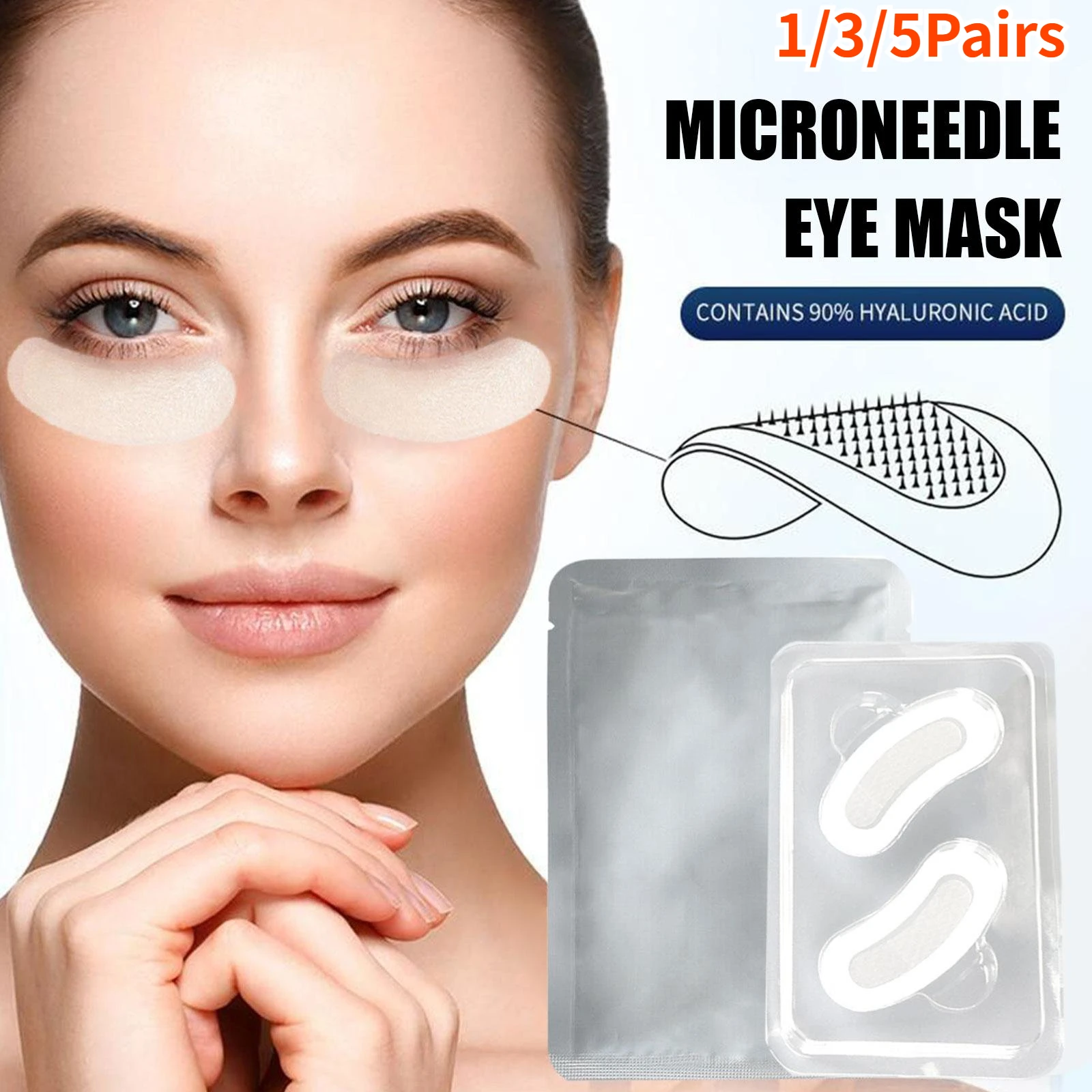 

1/3/5Pairs 2200 Nano Soluble Microneedle Eye Mask Applied Hyaluronic Acid To Improve Dark Eye Circles Eye Care Skin Care Beauty