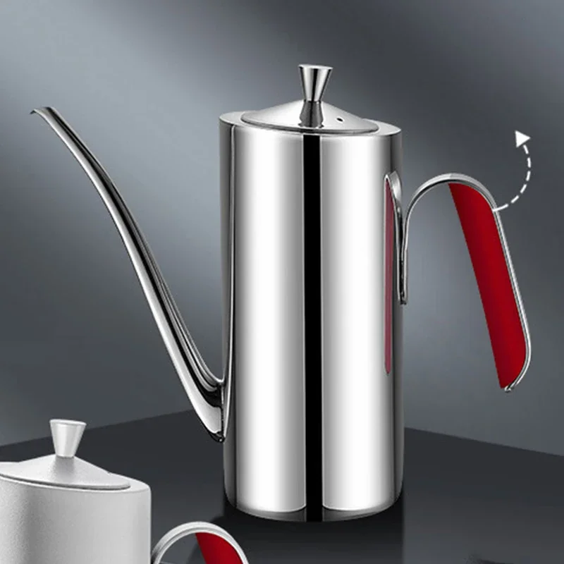 304 Stainless Steel Oil Pot Kitchen Storage Container Dust-Proof Oil Tank with No Drip for Sauce And Vinegar 500/700/1000ml