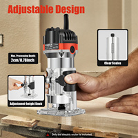 Electric Hand Trimmer Wood Laminate Palm Router Joiner Tool 1/4'' 30000RPM 800W Tools for Carpentry In Wood