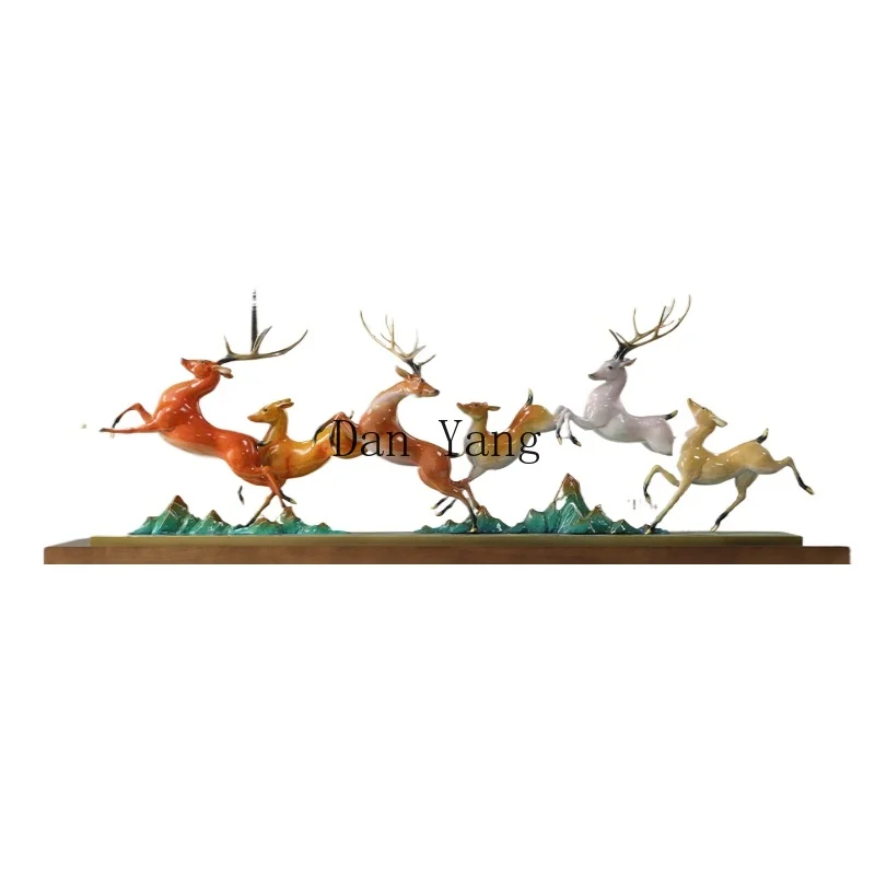 YJ all brass handicrafts deer ornaments creative living room wine cabinet porch office ornaments high housewarming opening gift