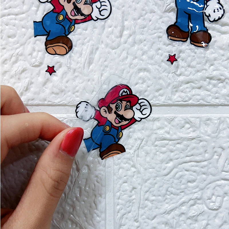 1/4Pcs Mario Bros Cartoon UV DTF Wraps Transfer Sticker DIY For 16oz Libbey Glass Cup Waterproof Wrap Transfers Decals Cup Gift