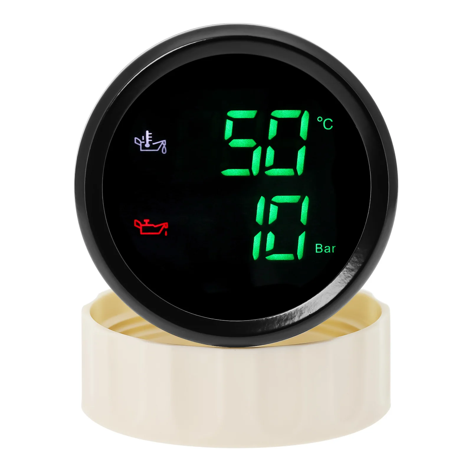 2" 52mm 2 IN 1 50~150 Celsius Oil Temperature Meter+Oil Pressure Gauge 0-10 Bar with Alarm for Boat Auto Car 12V 24V Customized