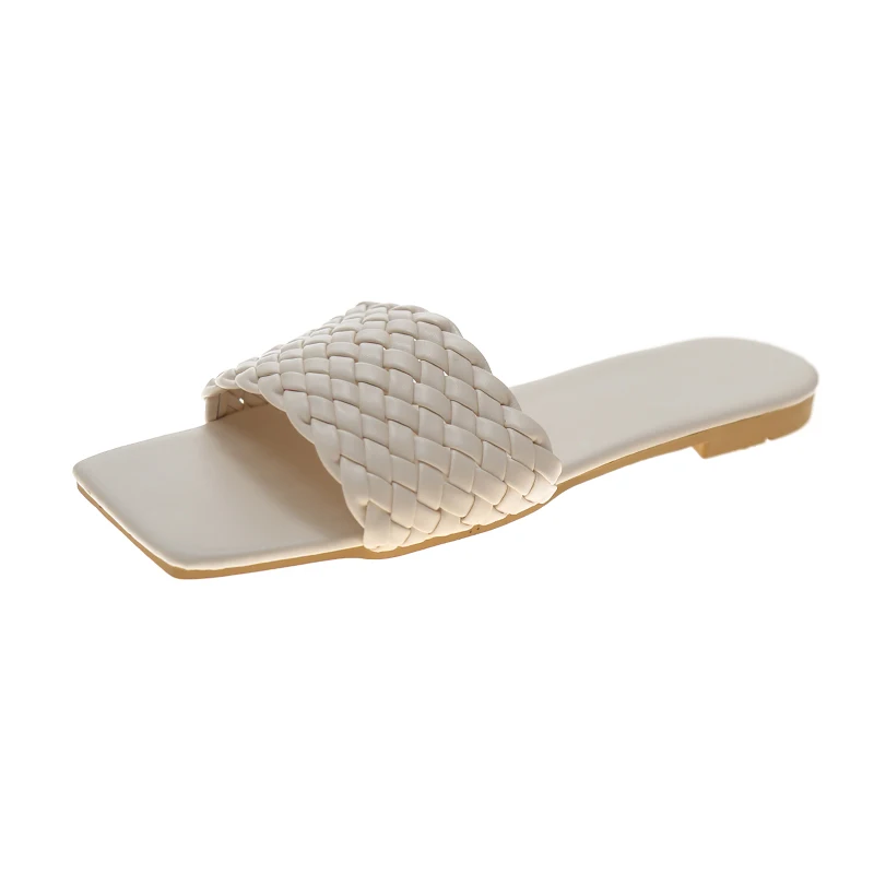 Modische, heiß begehrte, sexy, elegante, lässige Strandpantoffeln für Damen, Sommerneuheit, runde Zehenpartie, bequeme, flache Flip-Flops – Detail 9