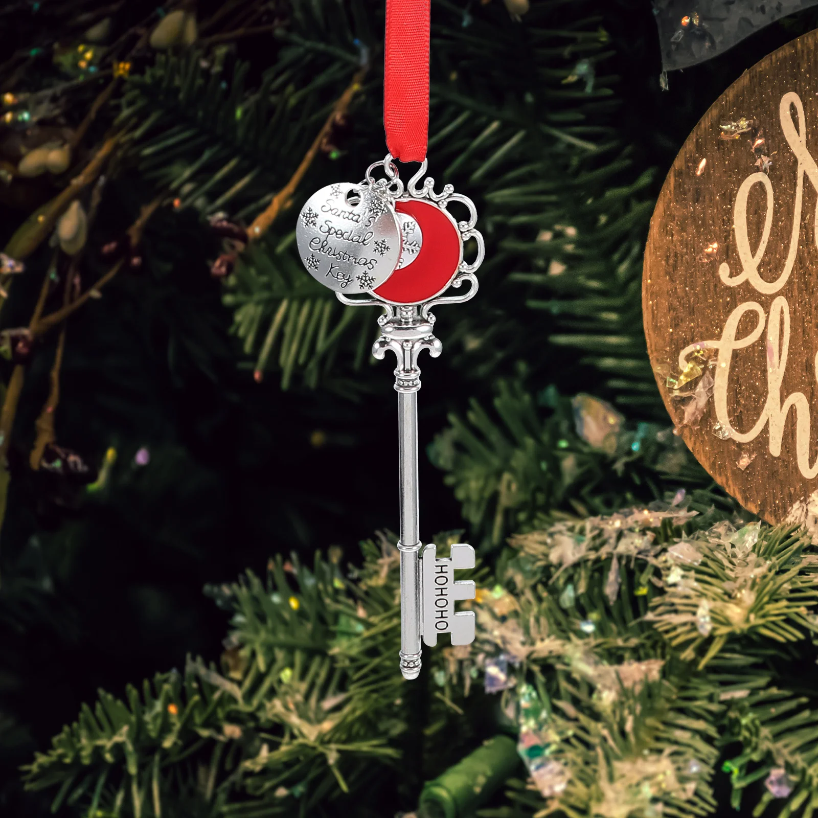 

3Pcs Xmas Key Chain Pendant with Christmas Design for Key Ring Bag Wallet Cellphone Hanging Decor Alloy Accessory