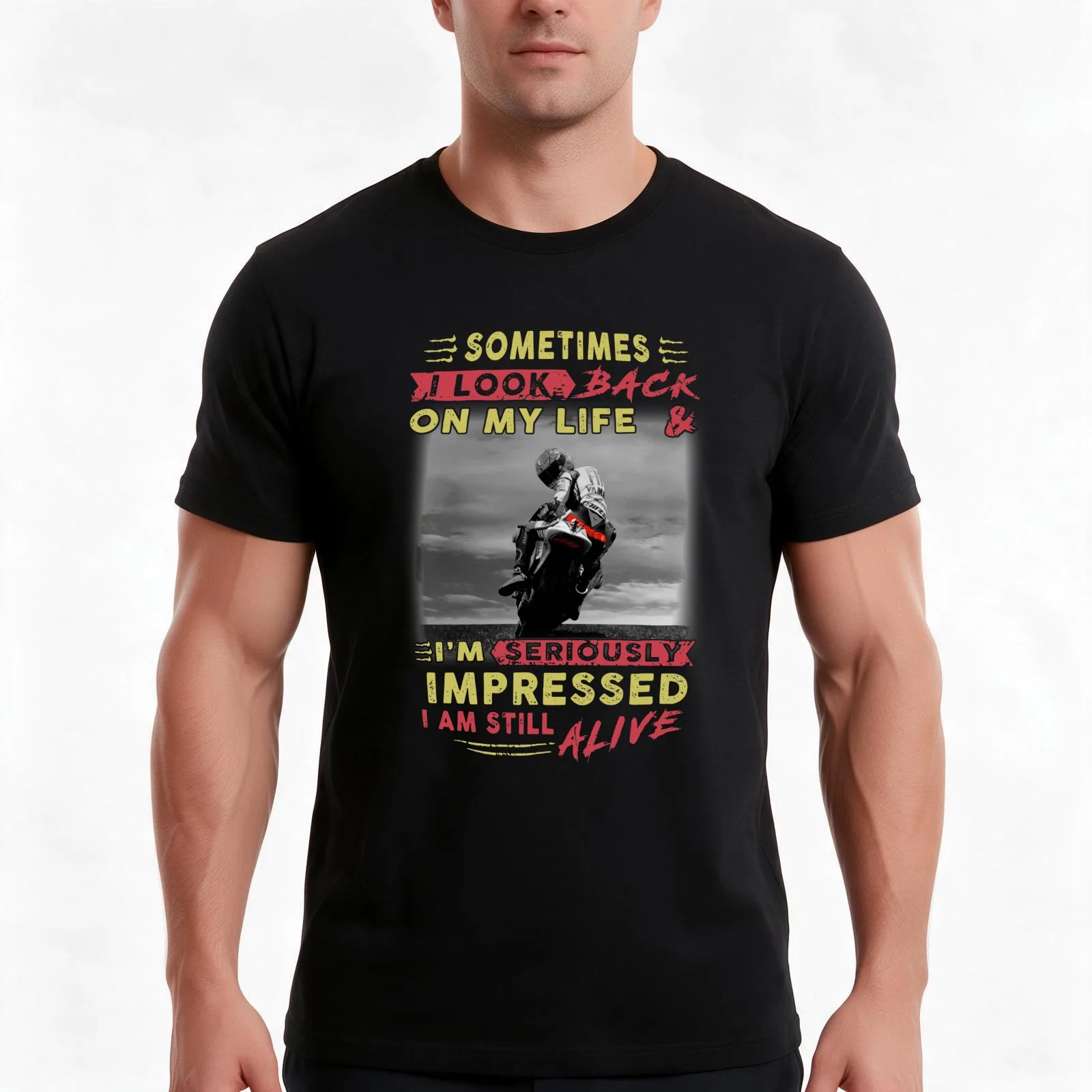 Sometimes i look back on my life & I'm seriously impressed i am still alive T-Shirt, Summer Casual Cotton Tee, Unisex Men Women