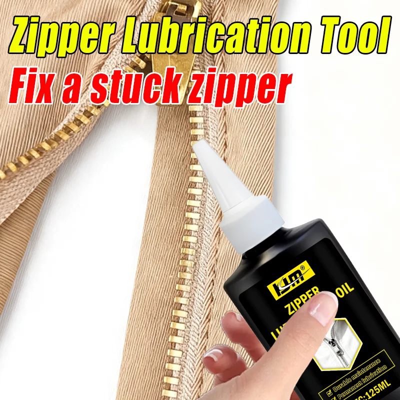 بخاخ تشحيم بسحاب متعدد الوظائف سعة 125 مل من KJM - الأمتعة والملابس وشحم السيليكون لتشغيل وصيانة سلسة بسحاب