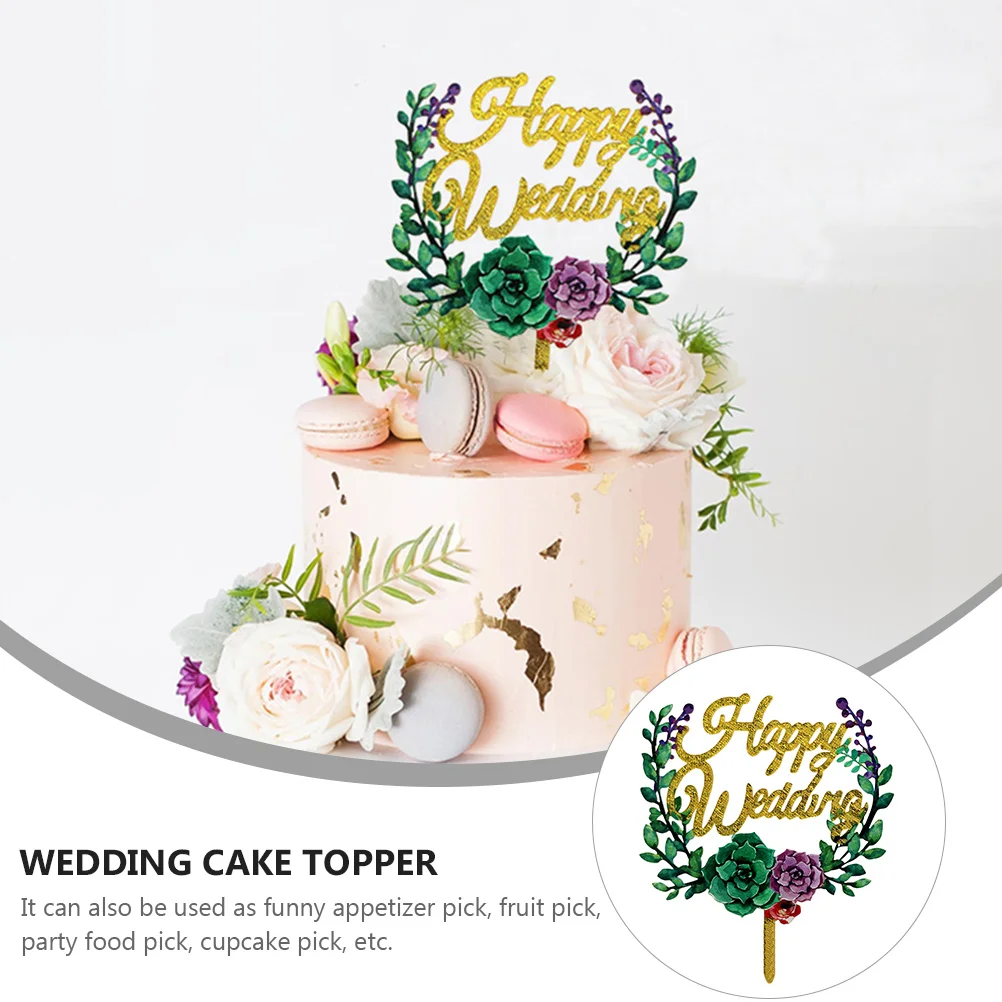 

1Pc Wedding Cake Topper Exquisite Acrylic Decorations Creative Funny Cake Insert Perfect for Wedding Anniversary Celebrations