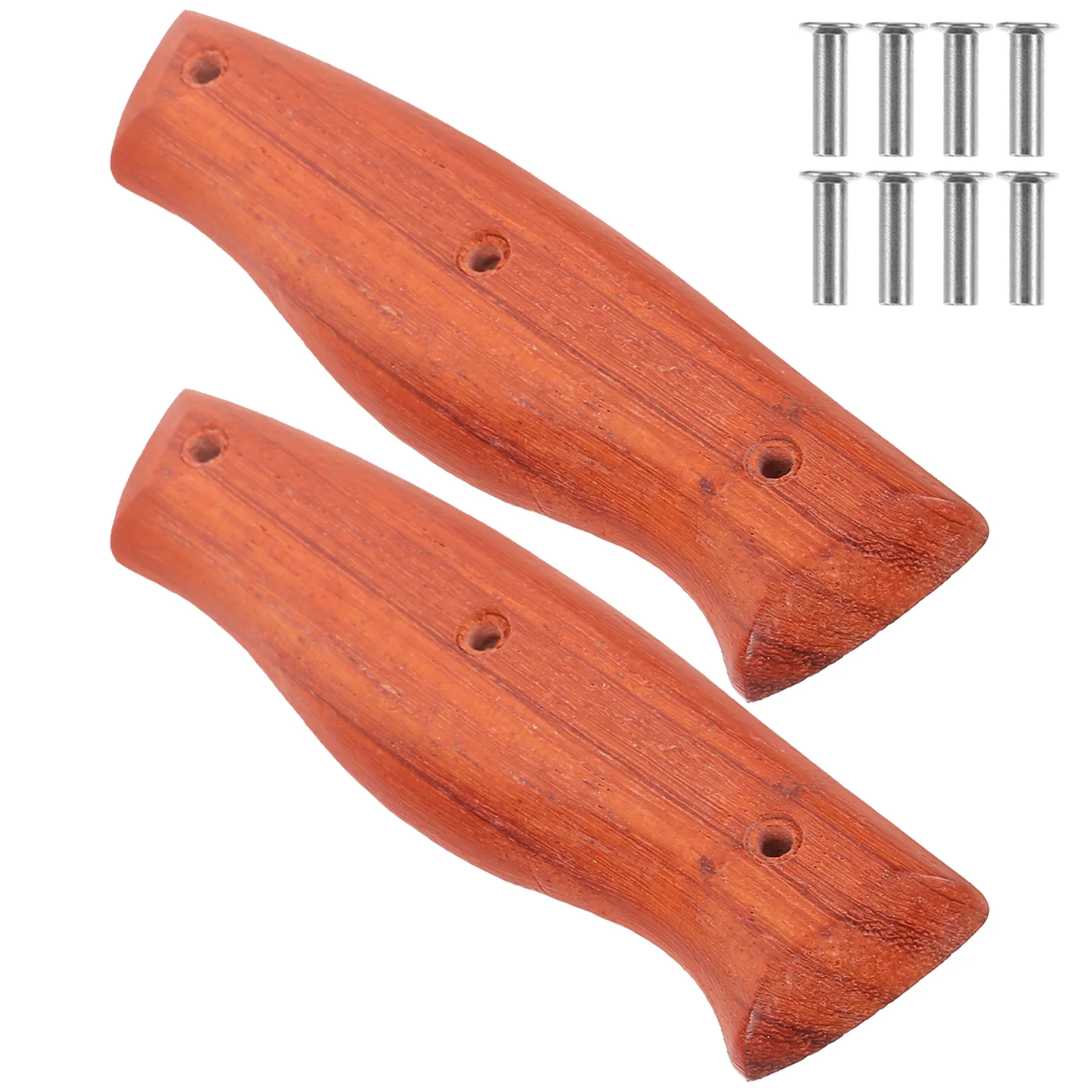 2 Pcs Fixed Hand Guard Wood Handle for Knife Making Supplies Wooden Replacement Kitchen Handles Home Chef