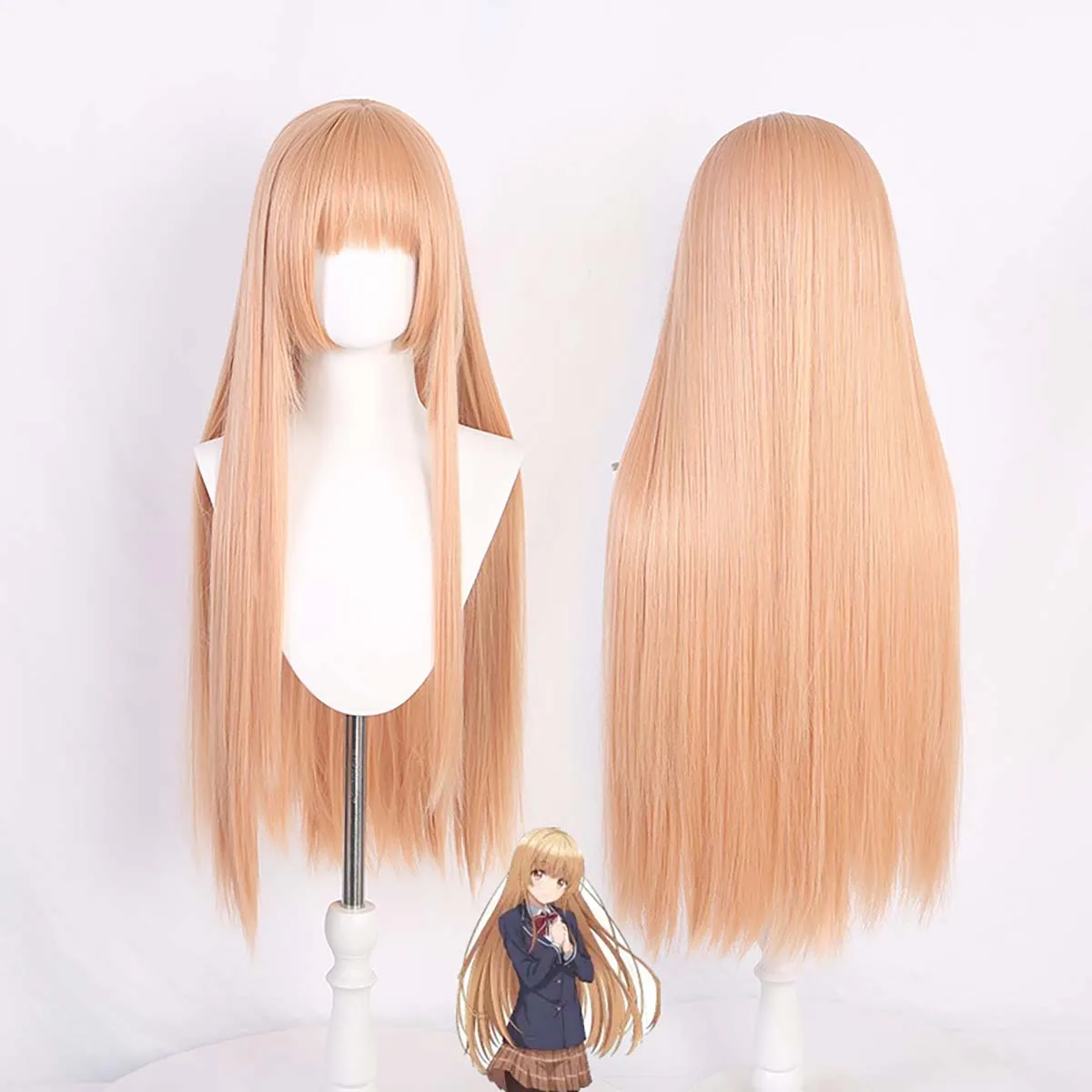 Halloween Cosplay Props Anime the Angel Next Door Spoils Me Rotten Angel Mahiru Shiina Brown Long Wig