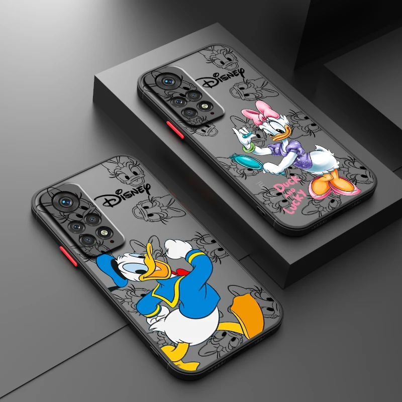 Disney Donald Duck Cute Frosted Translucent For Redmi Note 13R 13 12 12S 12T 11 11T 11E 10 Pro Plus 5G TPU Phone Case