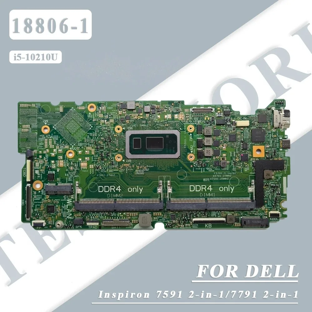 

Материнская плата для ноутбука Dell Inspiron 7591 2-в-1/7791 2-в-1 с процессором i5-10210U CN-0D0JY6, материнская плата для ноутбука 18806-1