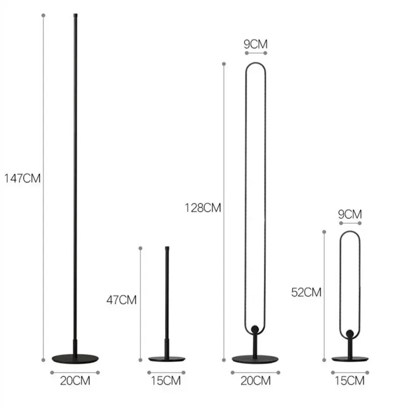 

Foot Switch Bedroom Floor Lights Nordic Minimalism Led Simple Black Floor Lamp Stand Dimmable Indoor Lighting Decoration Lamps