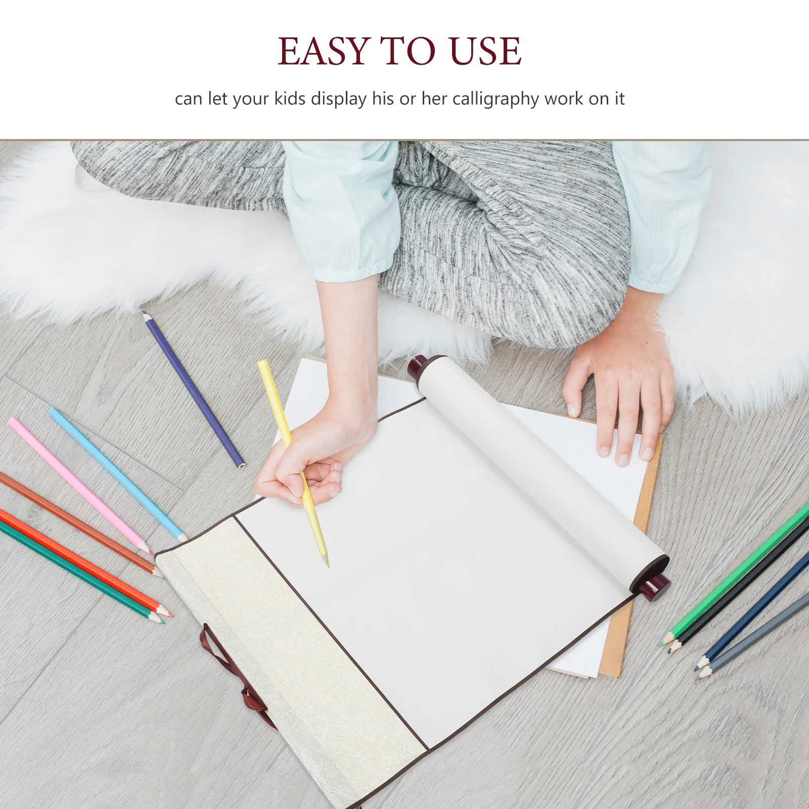 3Pcs Chinese Calligraphy Paper Writing Scroll Blank Hanging Scroll for Painting Practicing Aged Parchment Art Paper