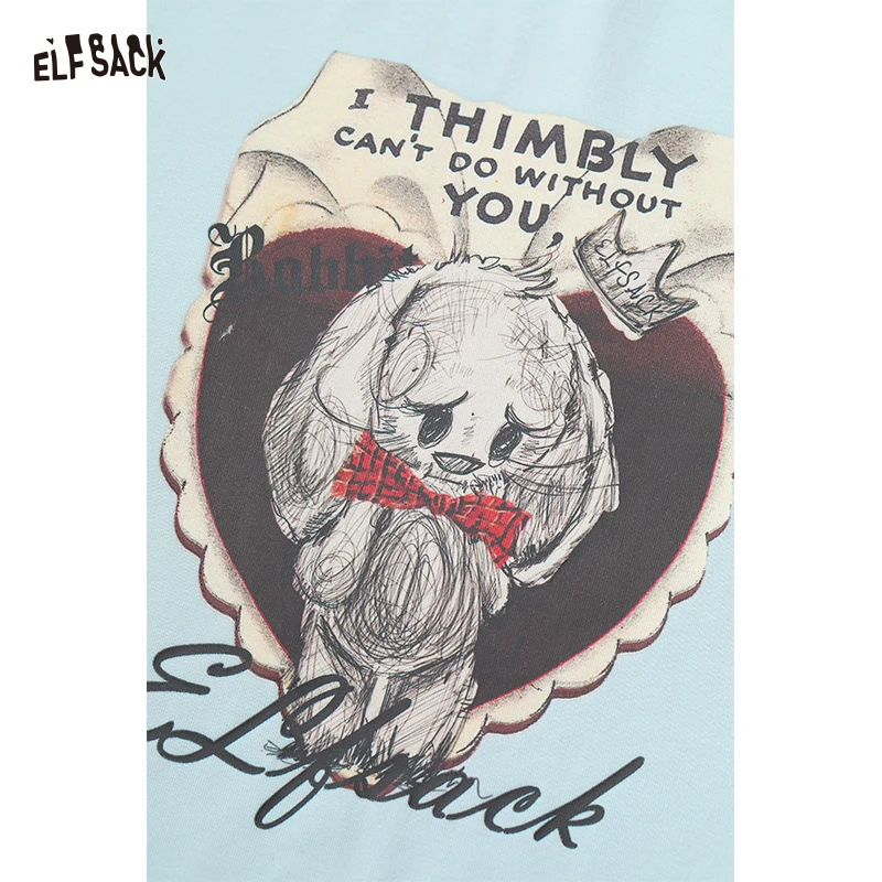 ELFSACK 2025 Herfst Nieuwe Collectie Y2K Polka Dot Colorblock Raglan Tee Designer Lichtgewicht Top Voor Vrouw