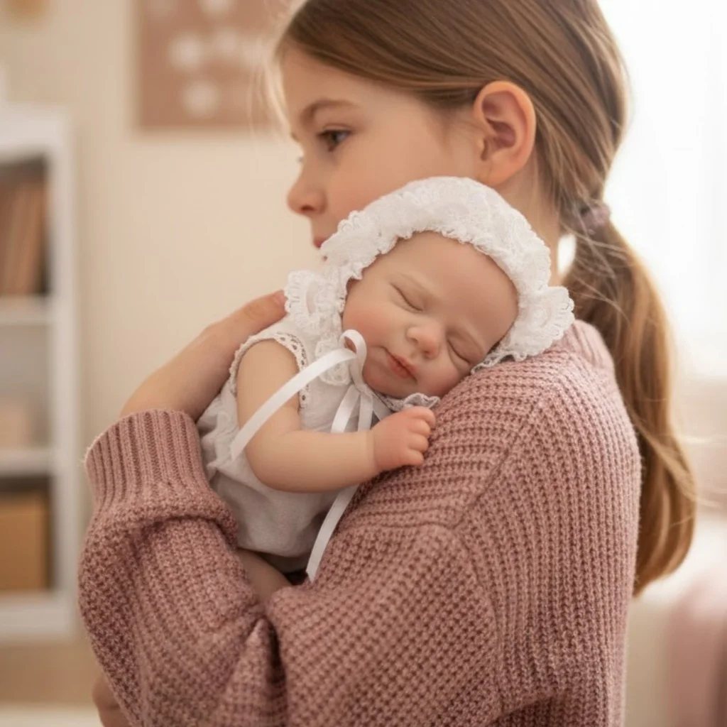 AnjoDoll 2 juegos de ropa 33cm muñeca Reborn de silicona Bettie & Pascale chica muñeca recién nacida hecha a mano reborn de silicona cuerpo real