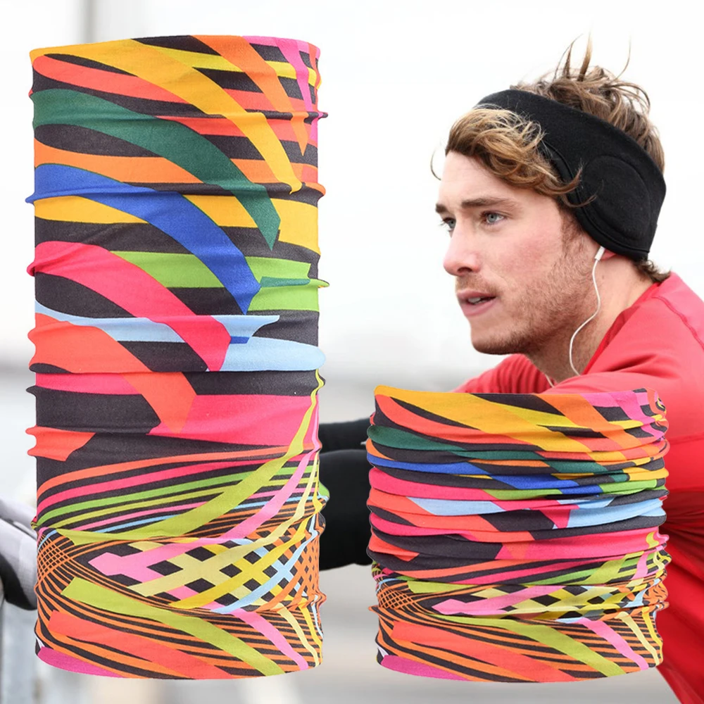Anti-UV Mask Riding Mask Neck Sun Protection Motorcycle Turban Sport Headwear Hats Printed Scarf Multicolors Cycling Scarf