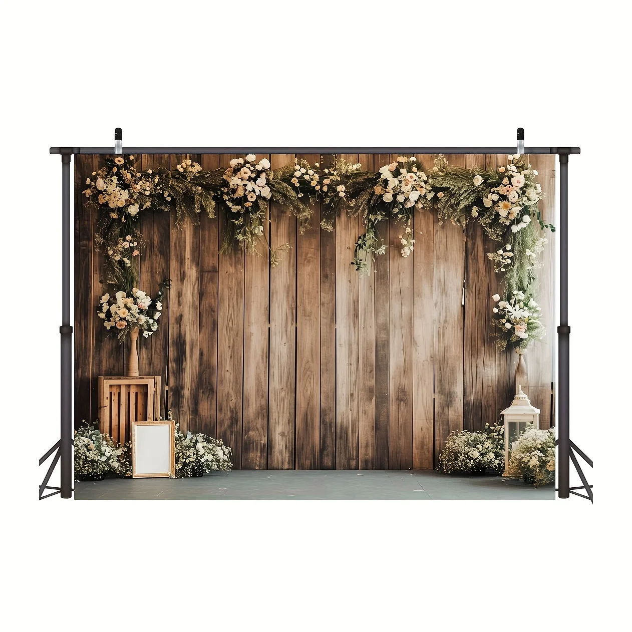 Romantic rustic flower-wood wall background - perfect for weddings, bridal showers and parties, photography background