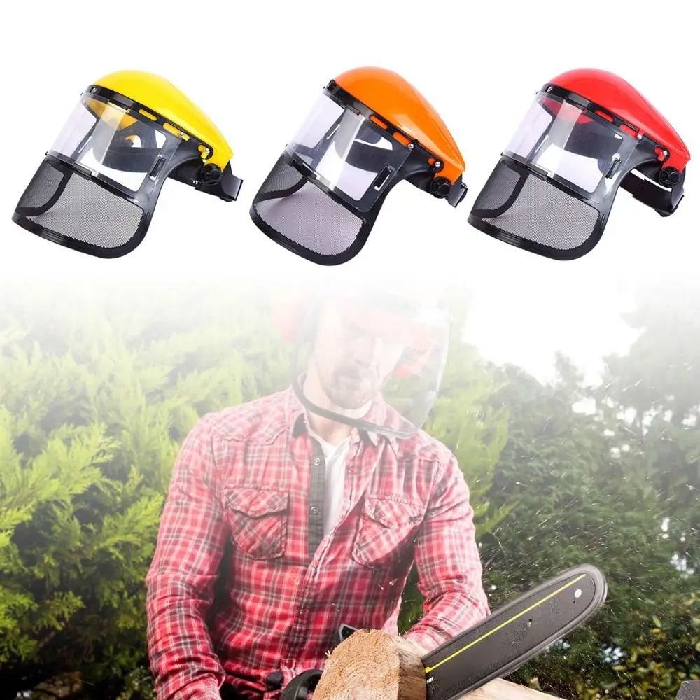 1Pcs Anti Splashing Grass Protective Mask Anti Dust Face Screen Protection Safety Mask PVC Head-Mounted Grass Trimmer Hat