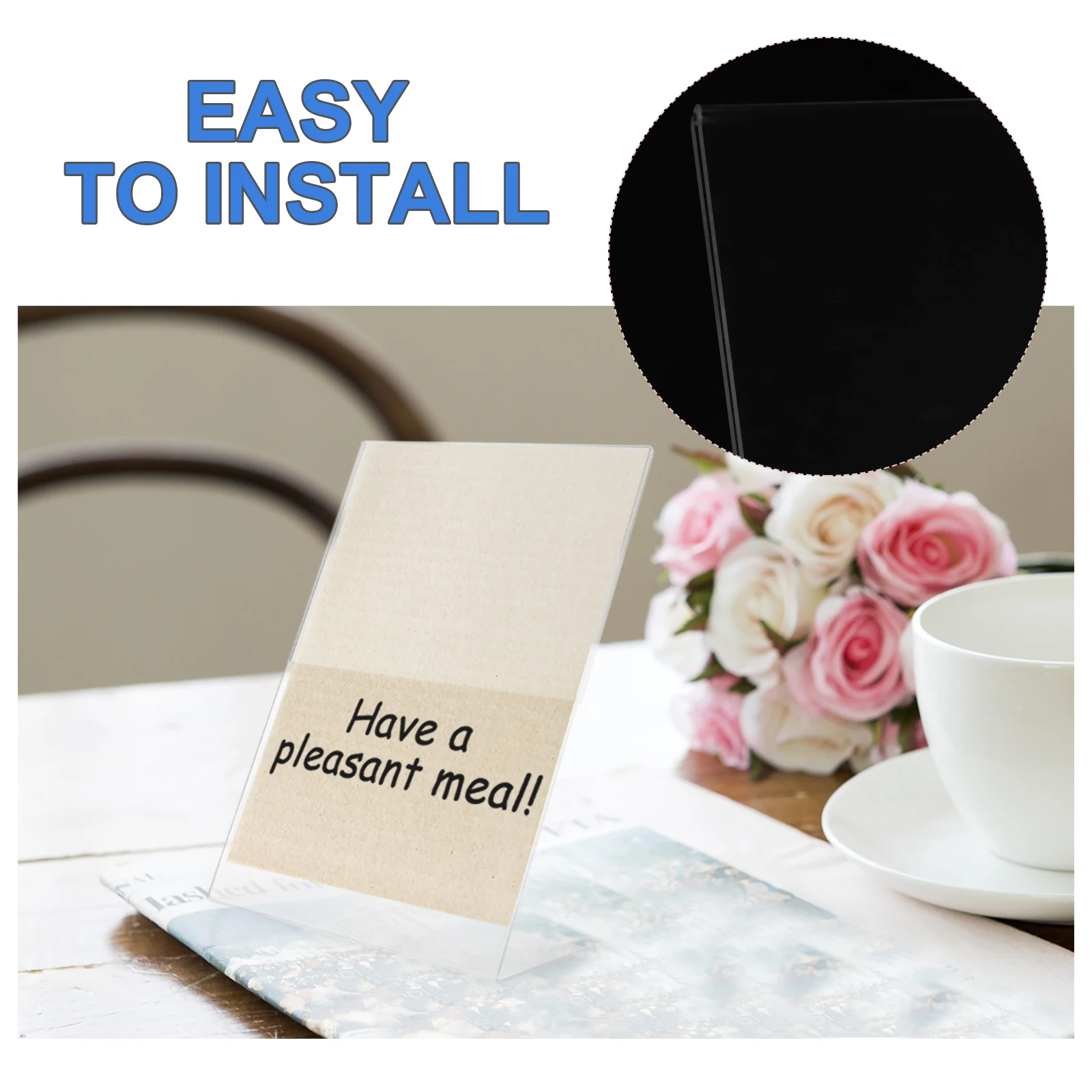 

Acrylic Table Card Display Stand 210x297mm Menu Holder Rack Poster Sign Holder Stand Picture Displays For Cafe Events Parties
