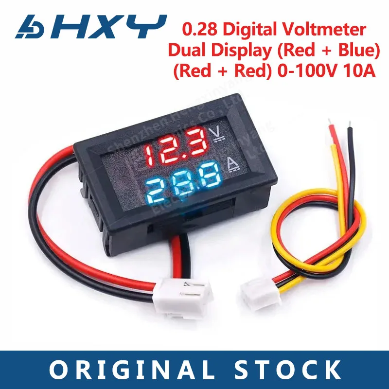 DC 0-100V 10A Digital Voltmeter Ammeter Dual Display Voltage Detector Current Meter Panel Amp Volt Gauge 0.28 