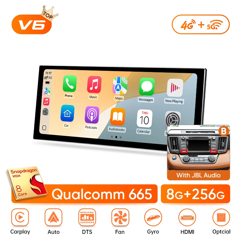 Ainavi 12.3 Inch Voor Toyota RAV4 XA40 2013 2014 2015 2017 2019 LHD RHD Wireles Carplay Android Auto Radio Auto multimedia Speler