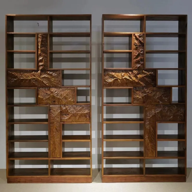 Shelf, design hand-chiseled texture wabi-sabi wind shelf