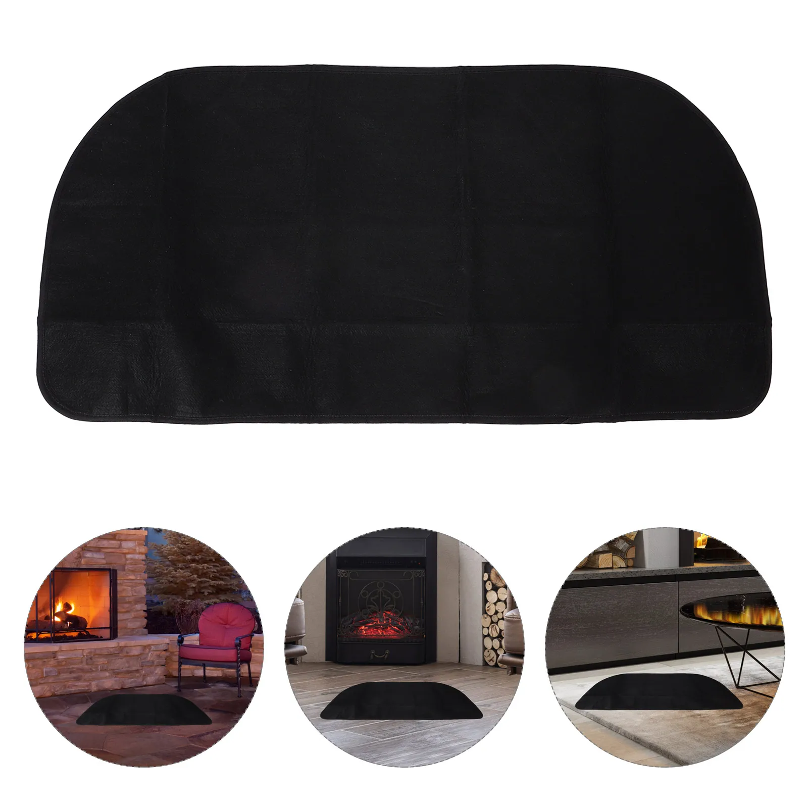 

Pad Half Round Fireproof Wood Stove Indoor Outdoor Fire Pit Deck Flame Retardant Rug Floor Protector Cushion Durable Flame