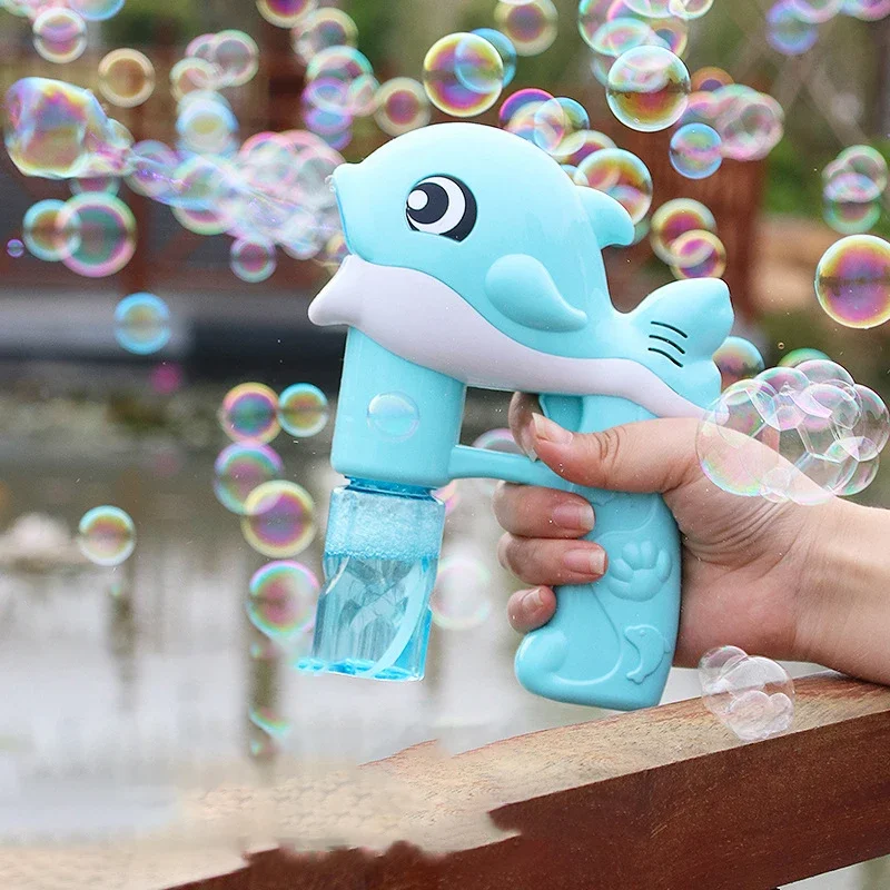 Bubble Gun Electric Automatic Soap Cute Bubbles Machine Kids Portable Outdoor Party Toy LED Light Blower Toys Children Gifts