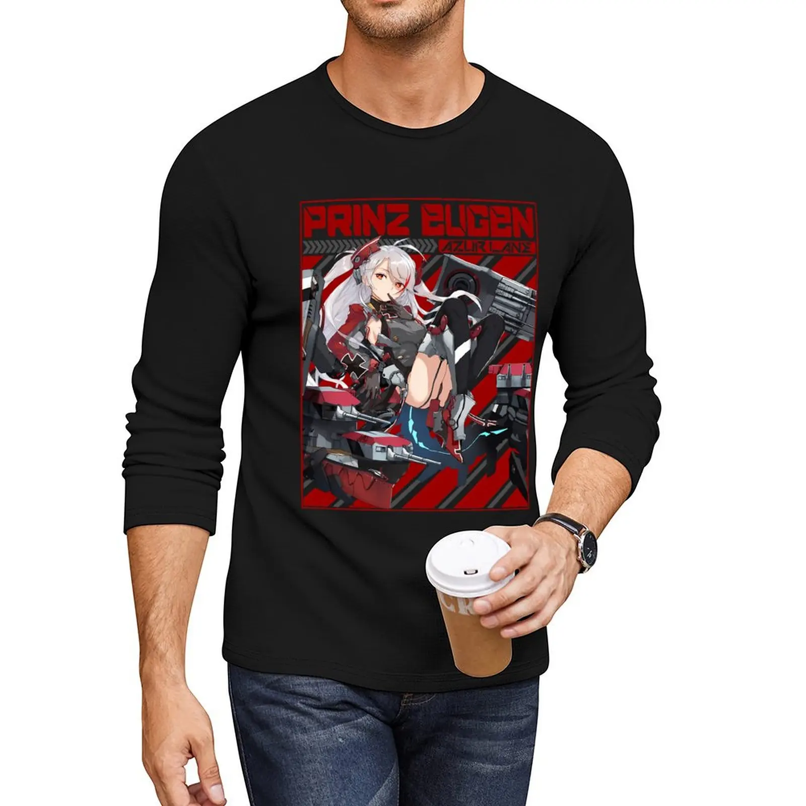 AZUR LANE PRINZ EUGEN Long T-Shirt man clothes graphics t shirt plus size t shirts t shirt men