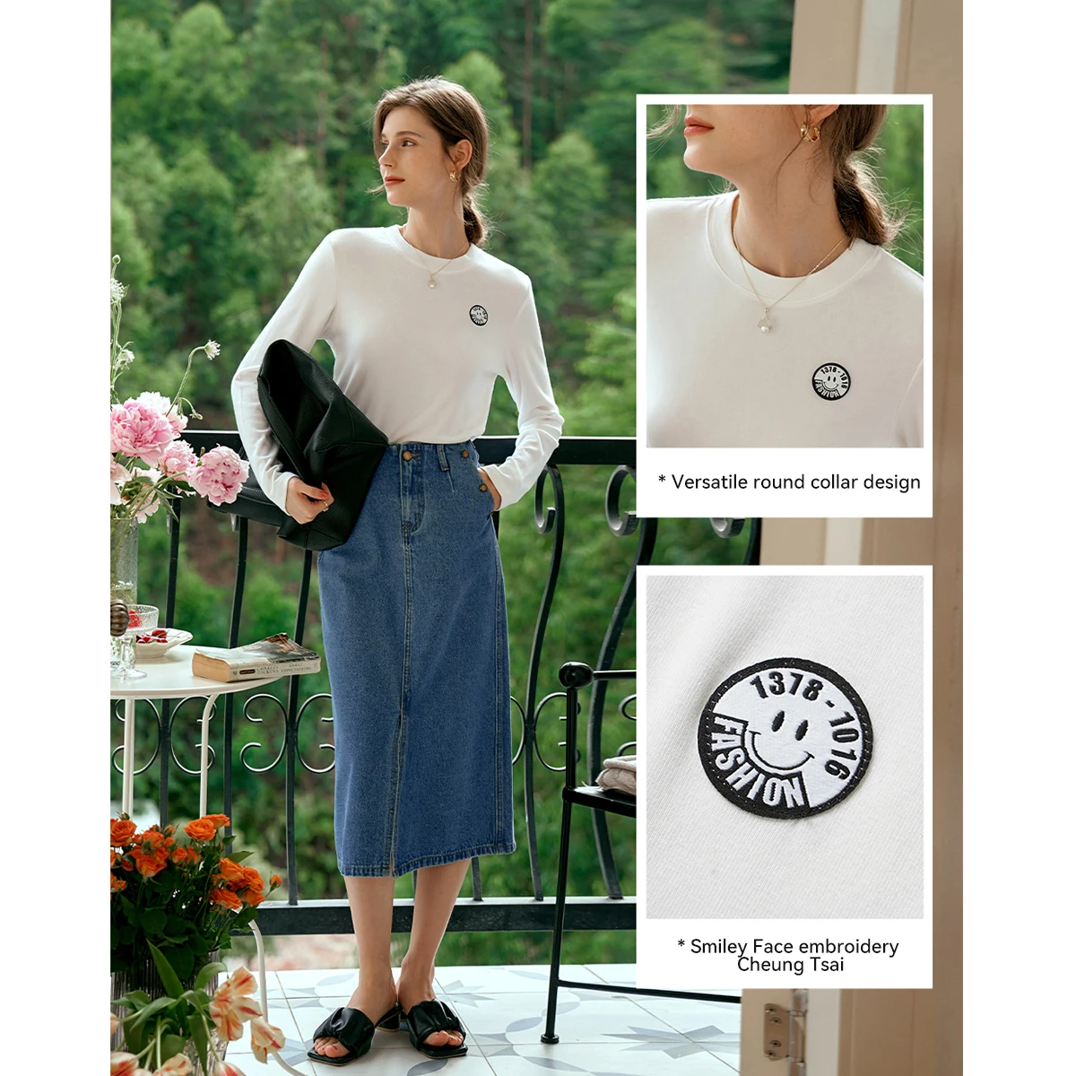 OLrain Woman O-Neck T-Shirts 2025 Autumn Simple Solid Long Sleeve Tops Commute Casual Loose Knitted Pullovers Female O24QT92895