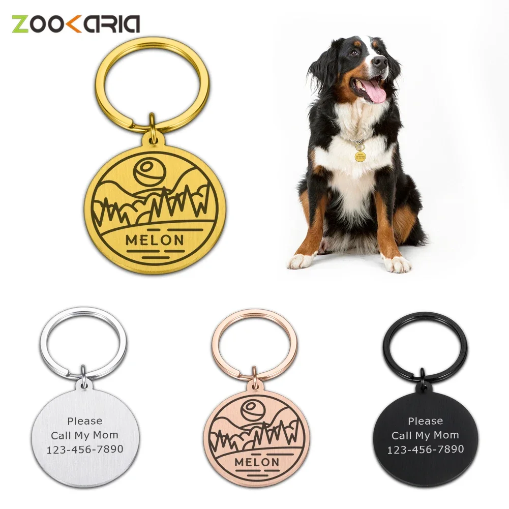 Personalized Dog Plate Engraved Pet Badge Anti-lost Medal Laser Engravable Address Tags For  Dogs Tag For Cat Pets Accessories