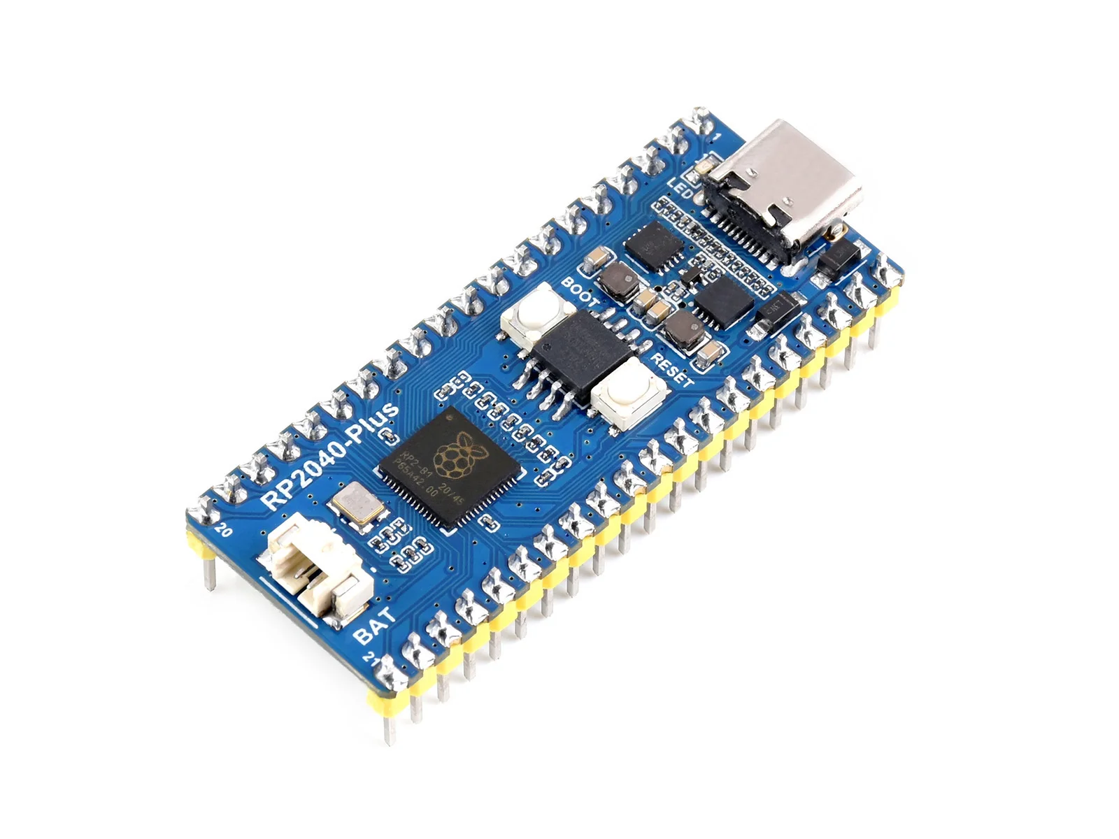 Waveshare RP2040-Plus una placa MCU tipo Pico basada en Raspberry Pi MCU RP2040 Plus ver.