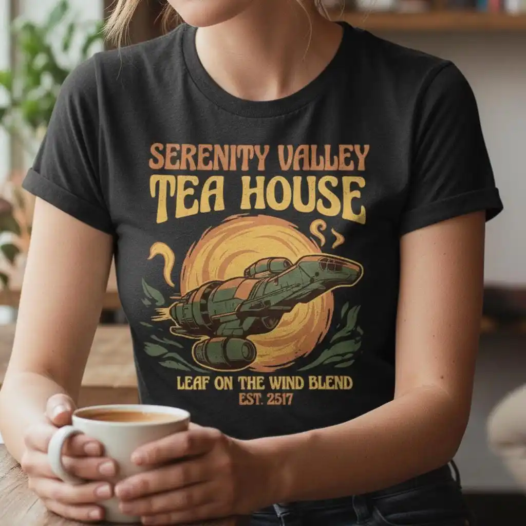 Leaf on the Wind Tea Co T-Shirt - Space Western Shirt