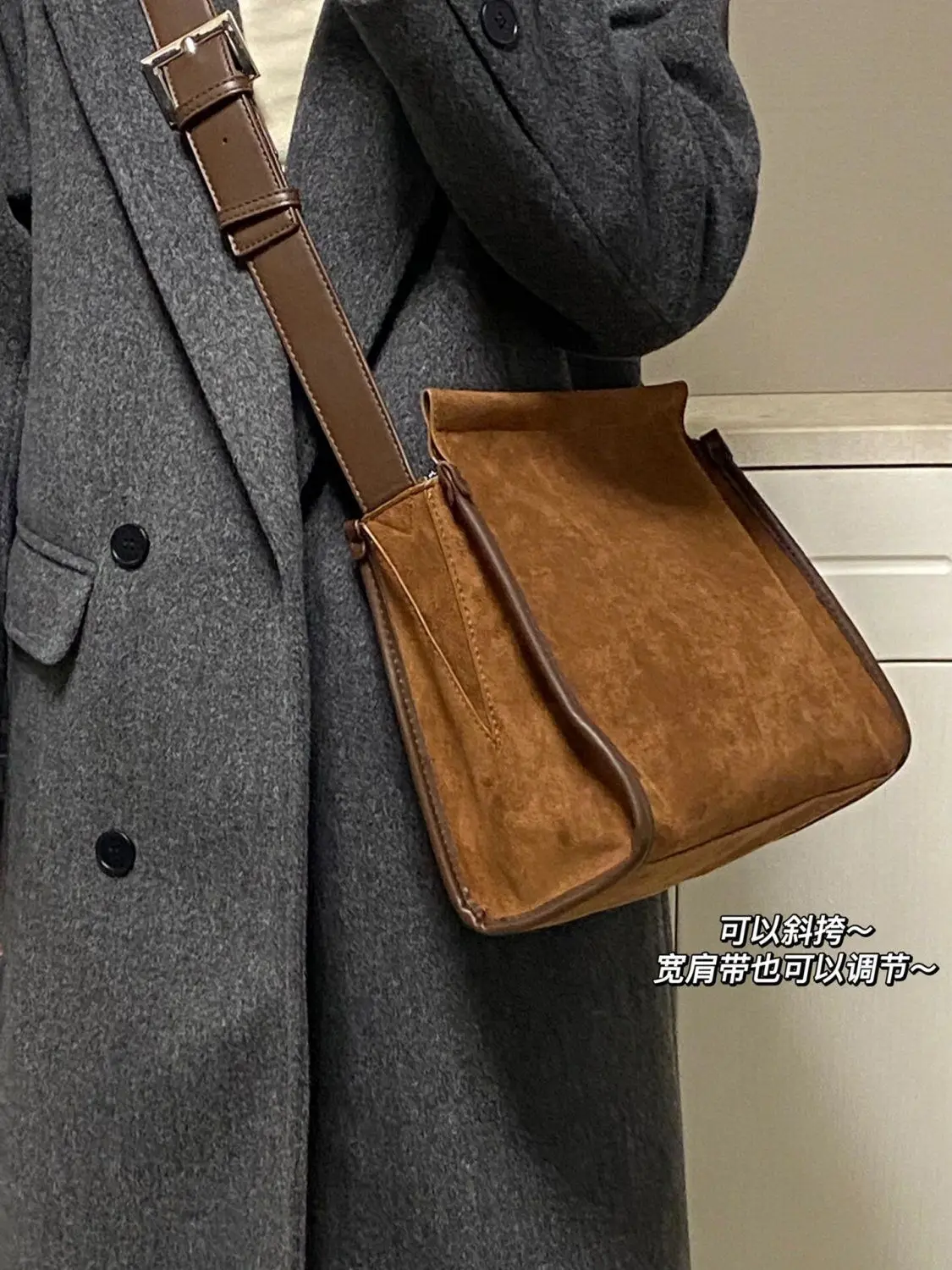 Miyagawa Autumn Winter Vintage Large Capacity Suede Bag Texture 2024 Tote Single Shoulder New Crossbody Bags Commuter