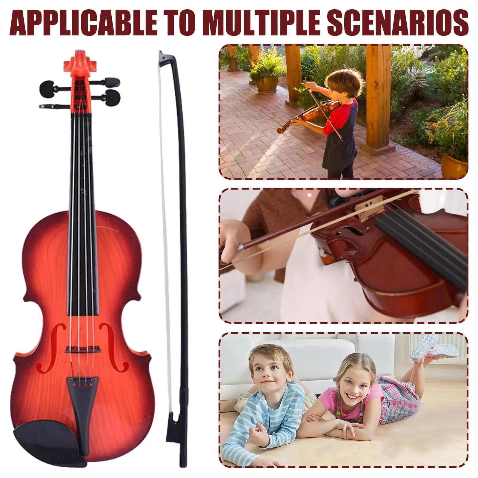 Violino minúsculo com som instrumento de brinquedo violino corda ajustável música crianças instrumento musical para iniciantes meninos meninas viagem em casa